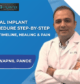 dentist explaining dental implant procedure step by step with timeline and healing